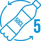 Number of 50 cl plastic bottles used to produce this recycled polyester product.